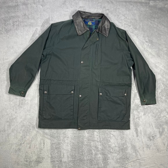 Blarney Castle Designs Other - Blarney Castle Designs Ireland Field Jacket Mens M Green Leather Collar READ